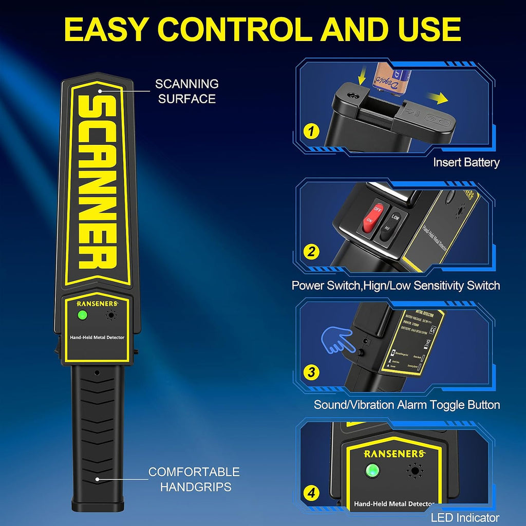 High Sensitivity Handheld Metal Detector Wand