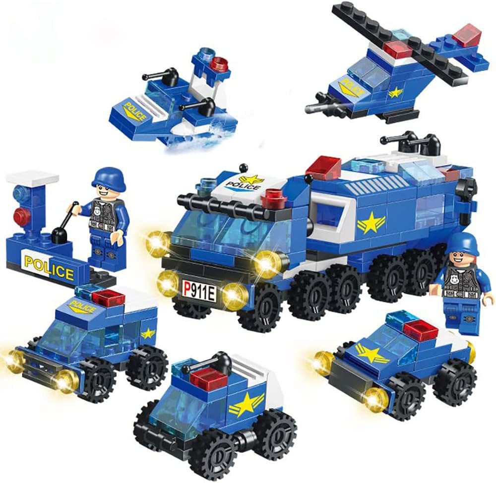 6-in-1 City SWAT Police Vehicle Building