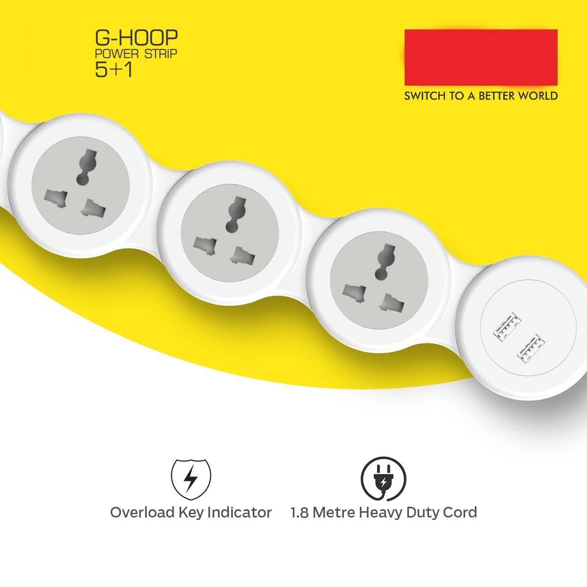 3276 Cuba Power Strip with 2 USB 3.1A