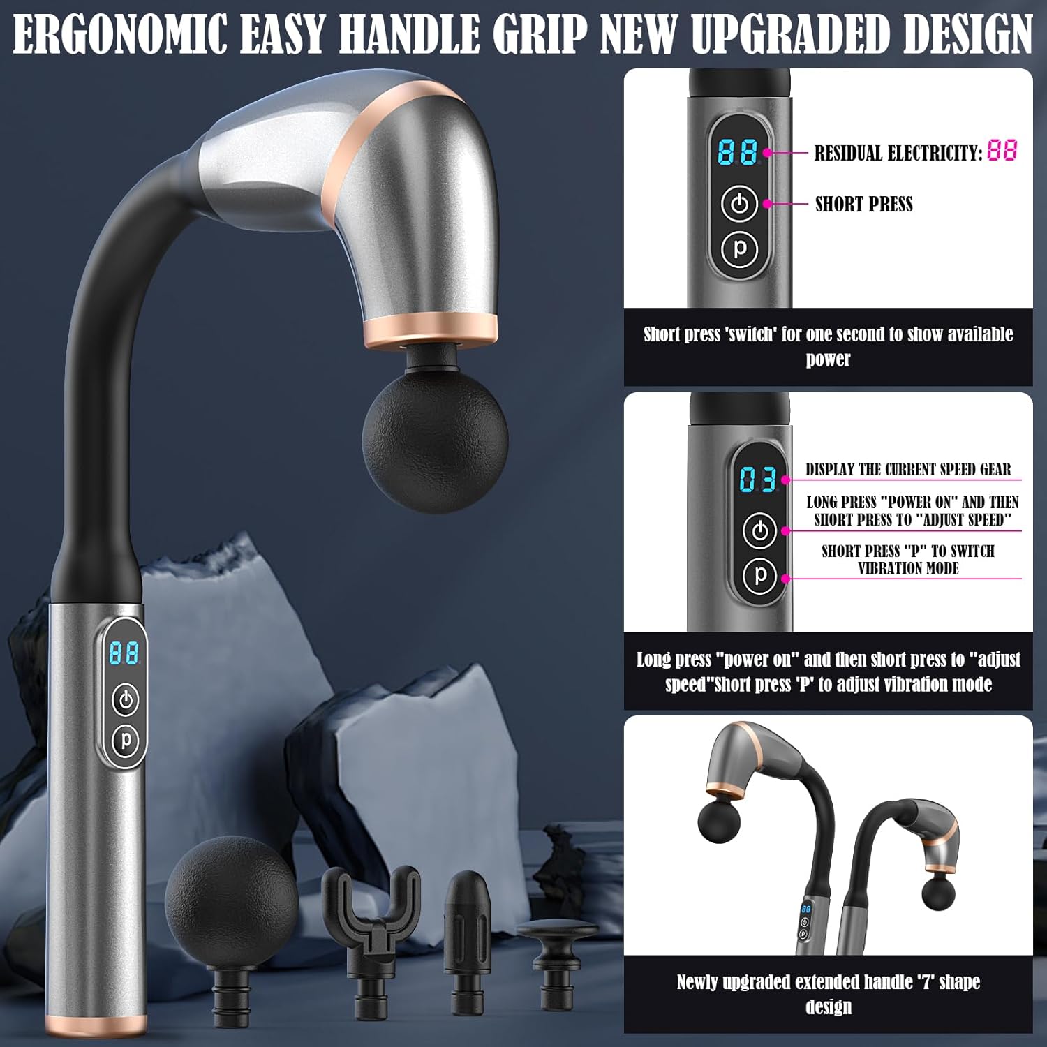 Extended Handle Massage Gun