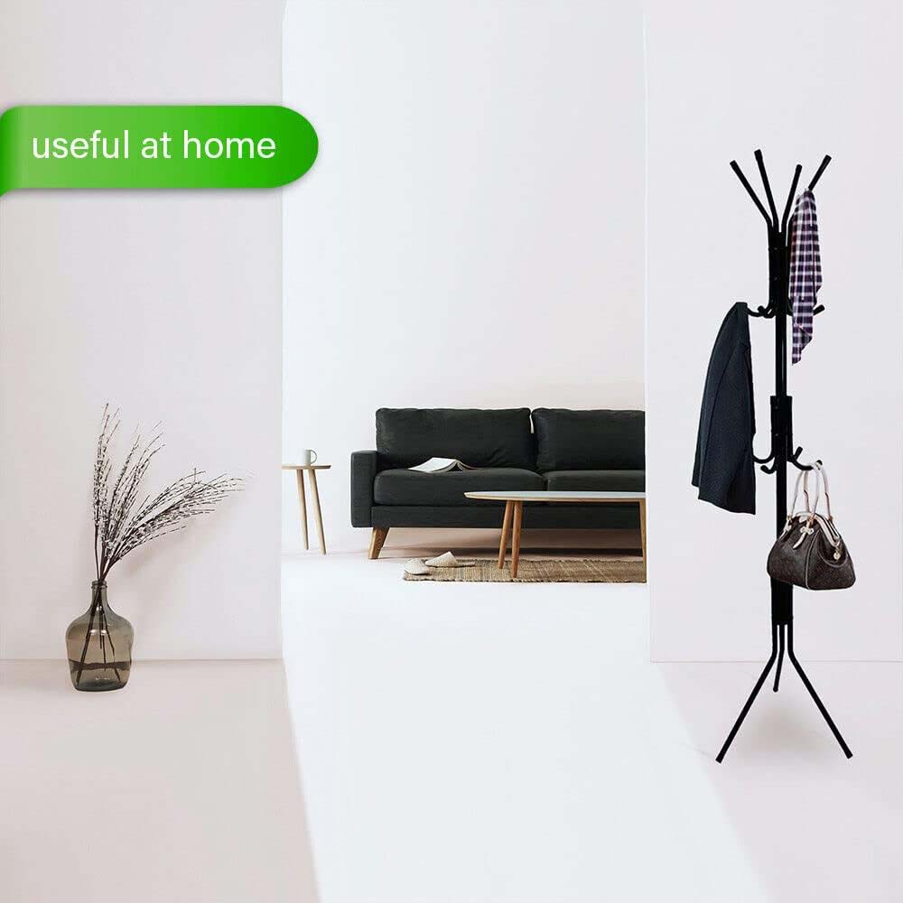 12-Hook Coat Rack Stand Wrought Iron