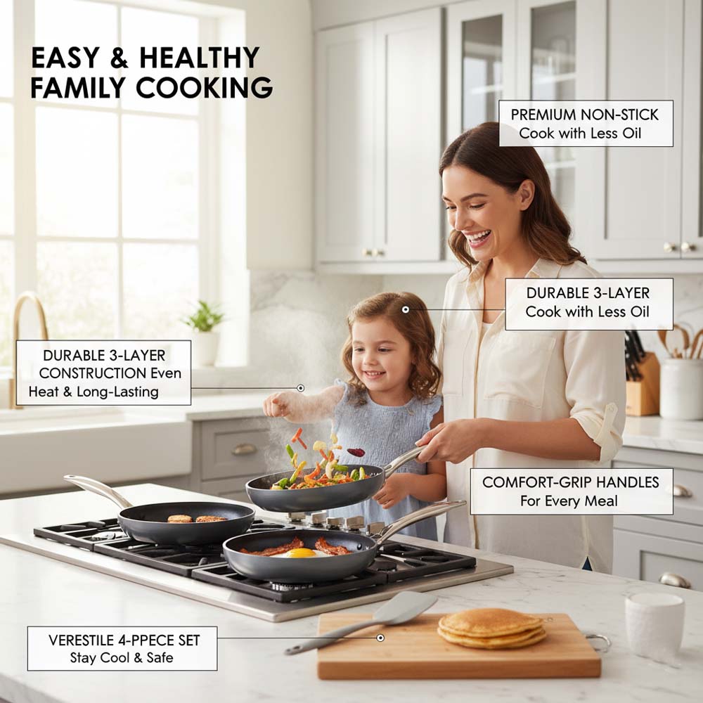 OE-017 4-Piece Non-Stick Frying Pan Set