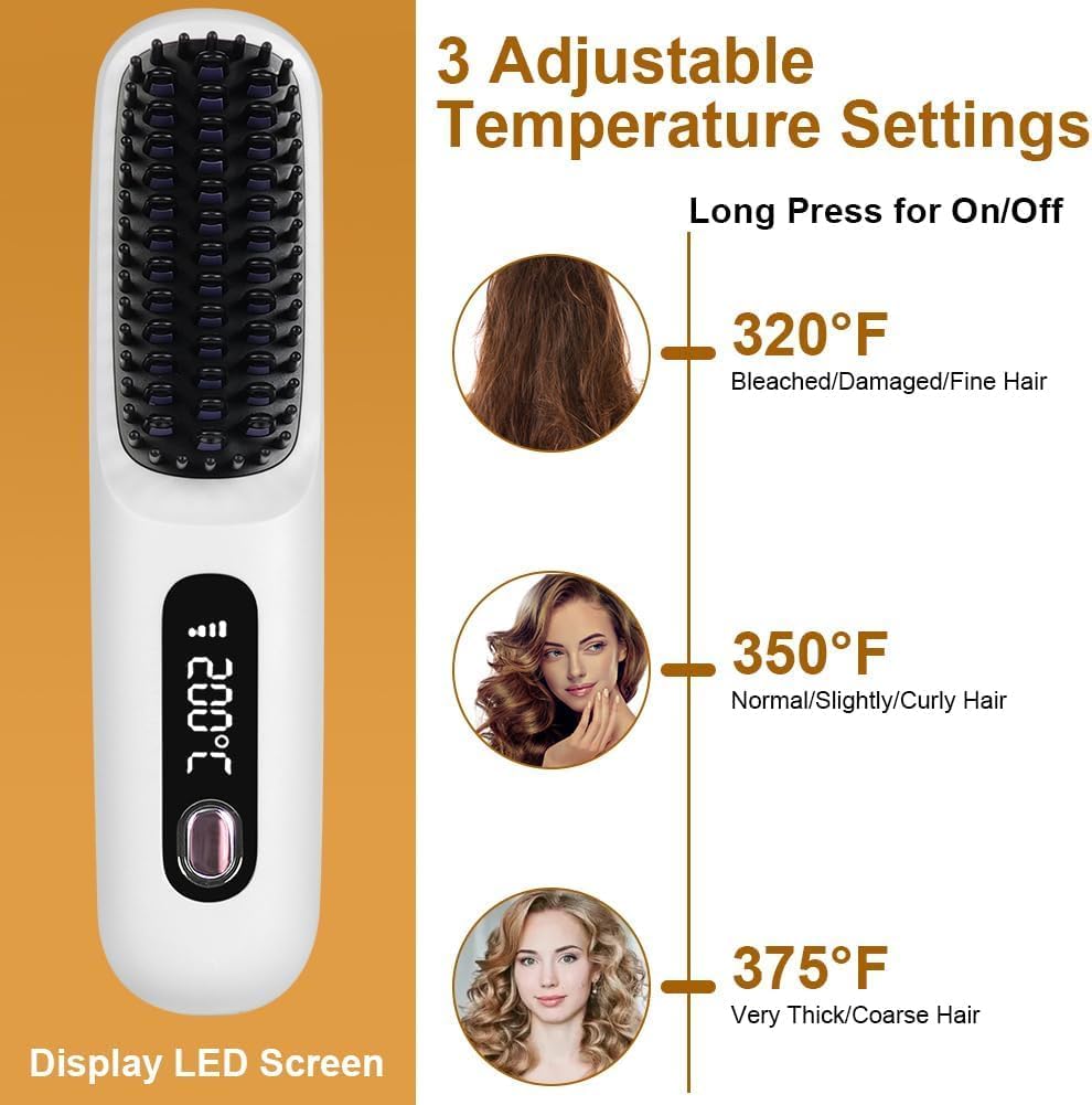 Wireless Hair Straightening Comb