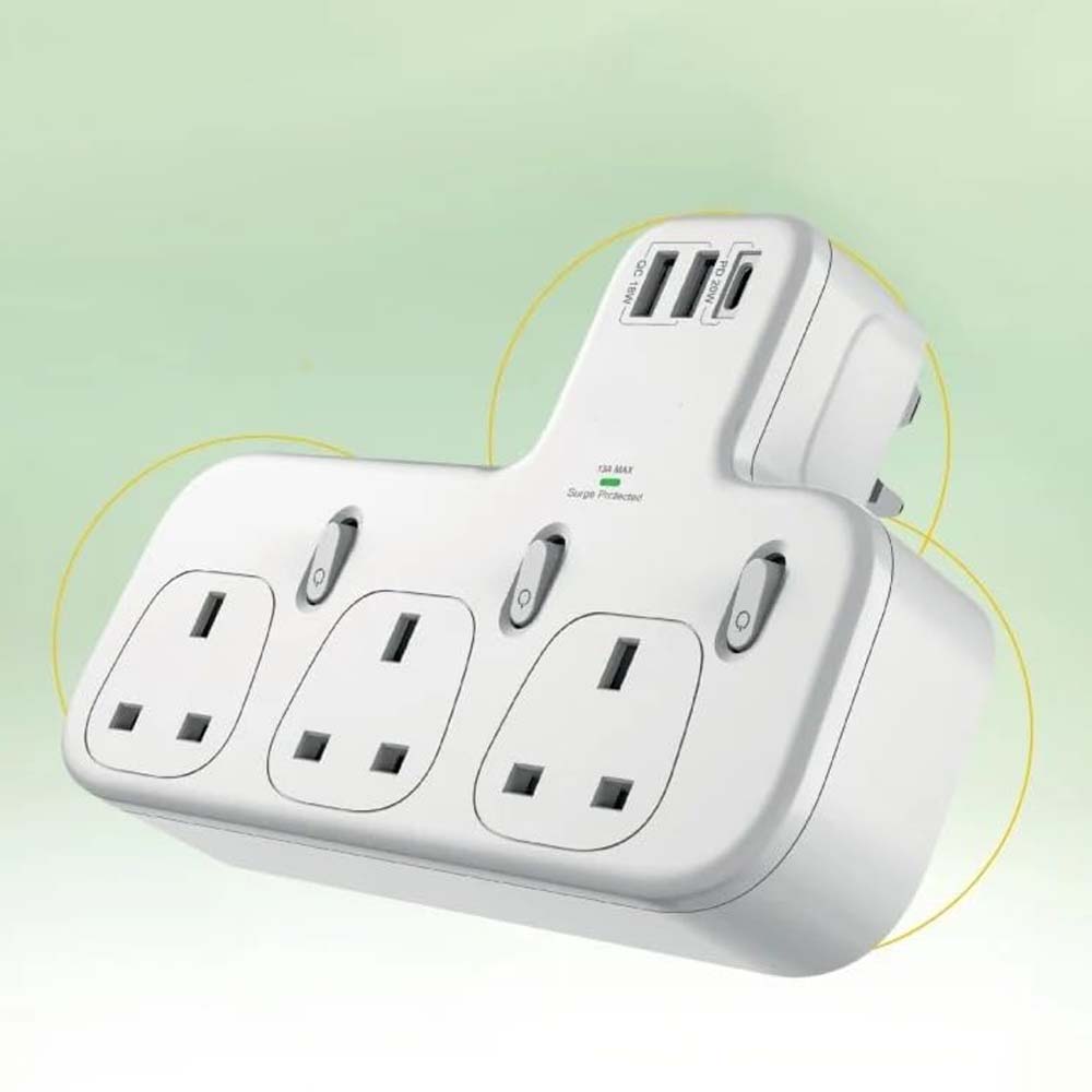 Dx871 Power Strip with 3 AC outlets