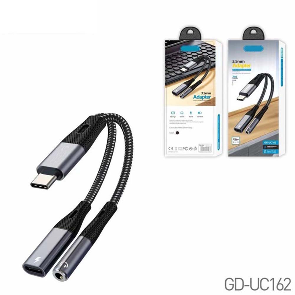 GD-UC162 Type-C to 3.5mm 2-in-1 Adapter