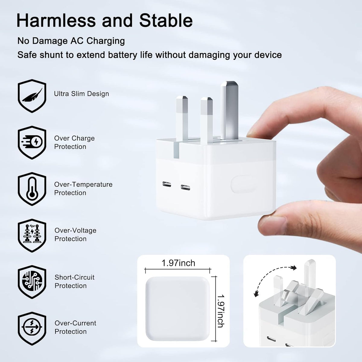 35W Dual USB-C PD Fast Charger