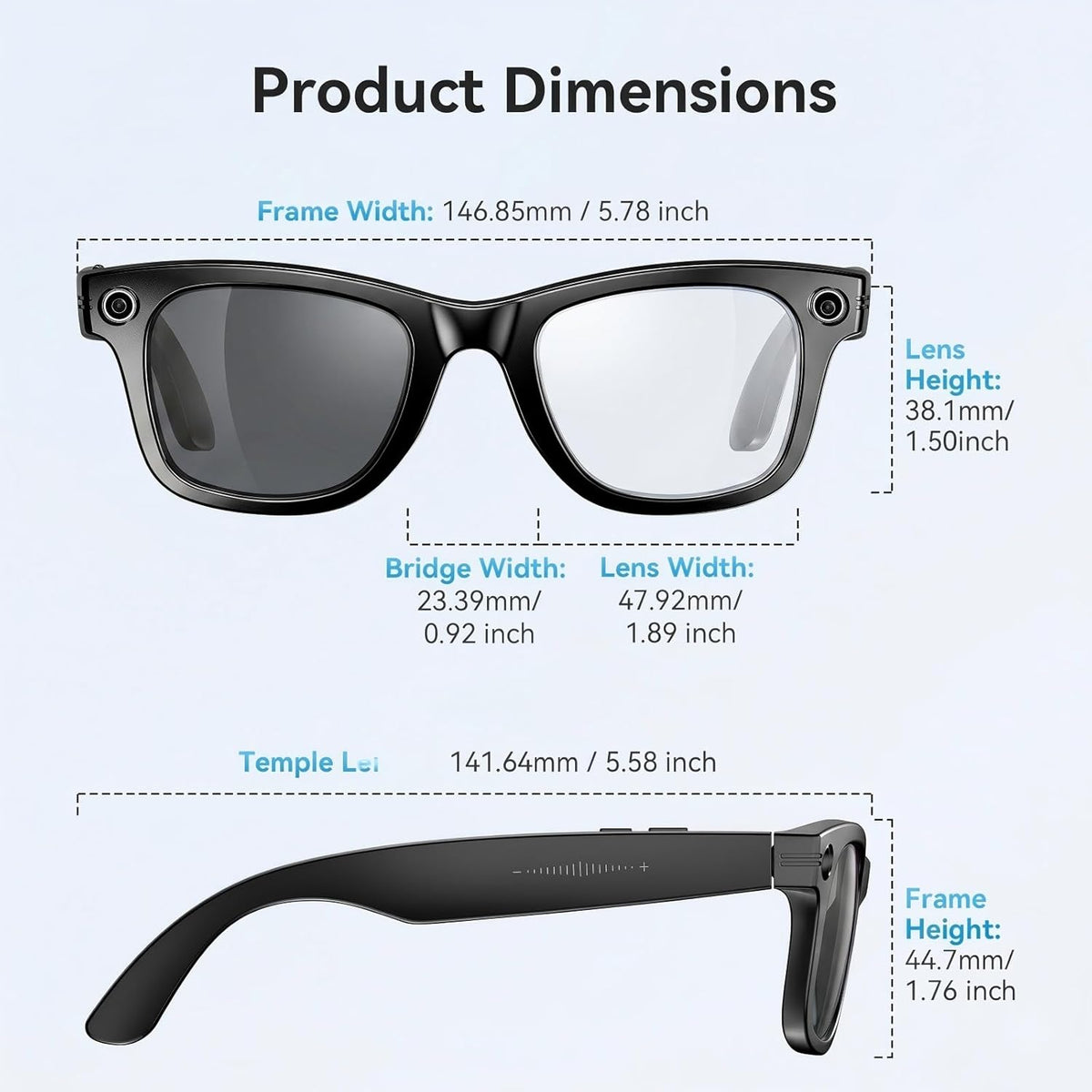 AI Smart Glasses with 8MP 2K HD Camera