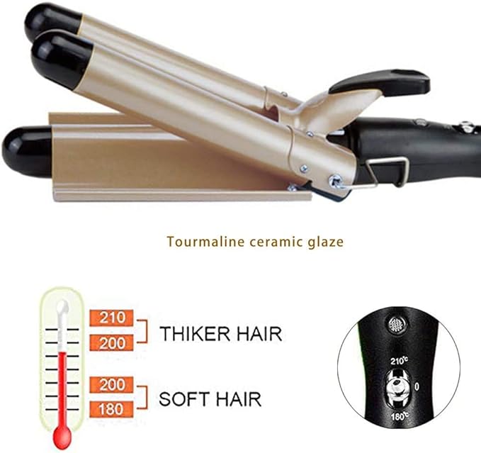 3-Barrel Ceramic Hair Curler Wand