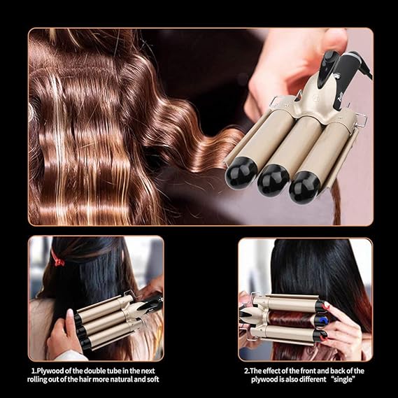 3-Barrel Ceramic Hair Curler Wand