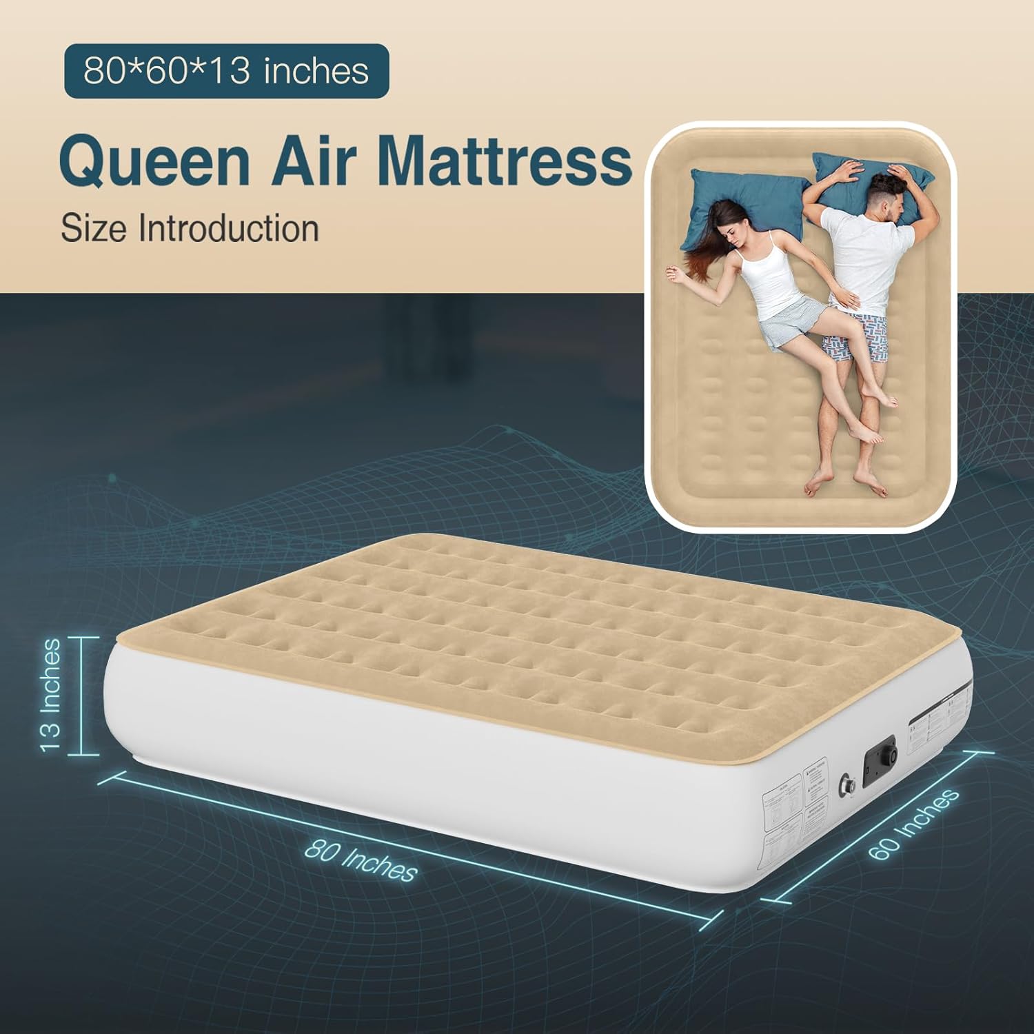 Air Mattress Queen with Built-in Pump