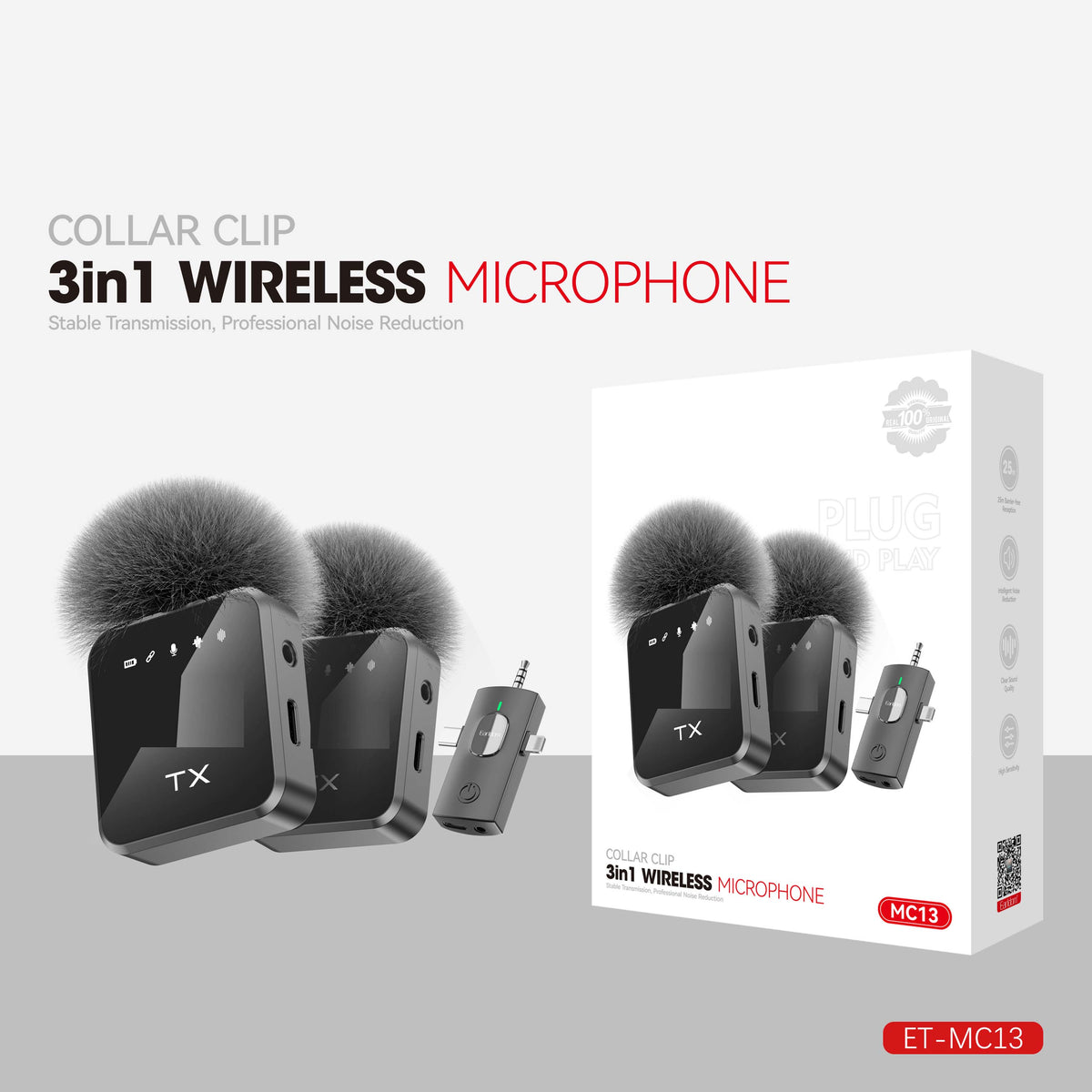 3-in-1 Lavalier Wireless Microphone
