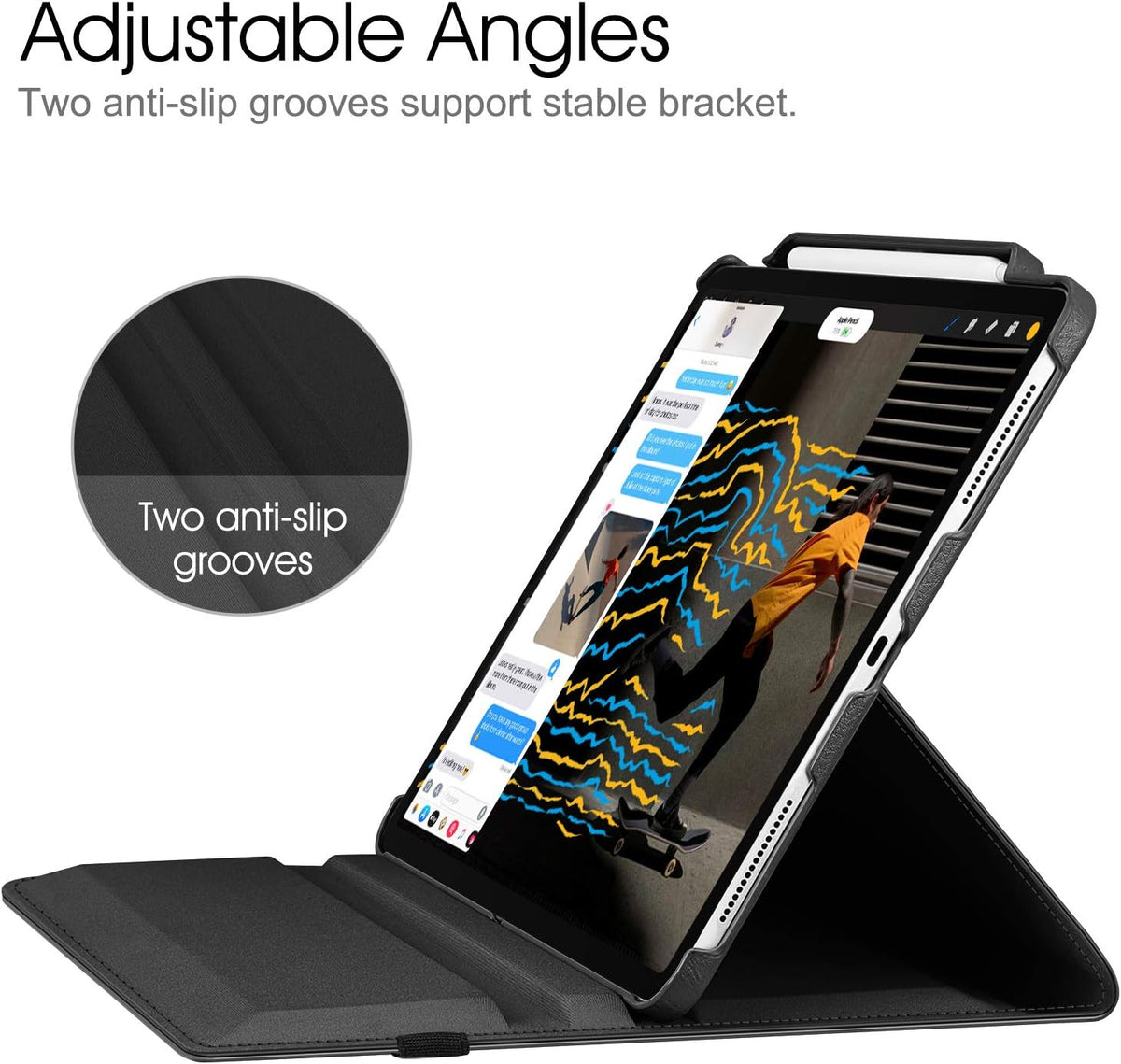 360° Rotating Case for iPad Pro 12.9" (2018-2022) - Auto Sleep/Wake Cover with Pencil Holder
