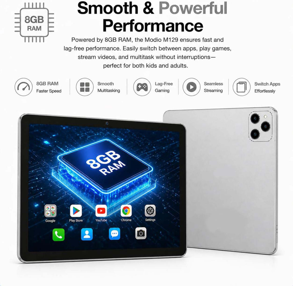 M-129 8-Inch 5G Tablet with 8GB RAM