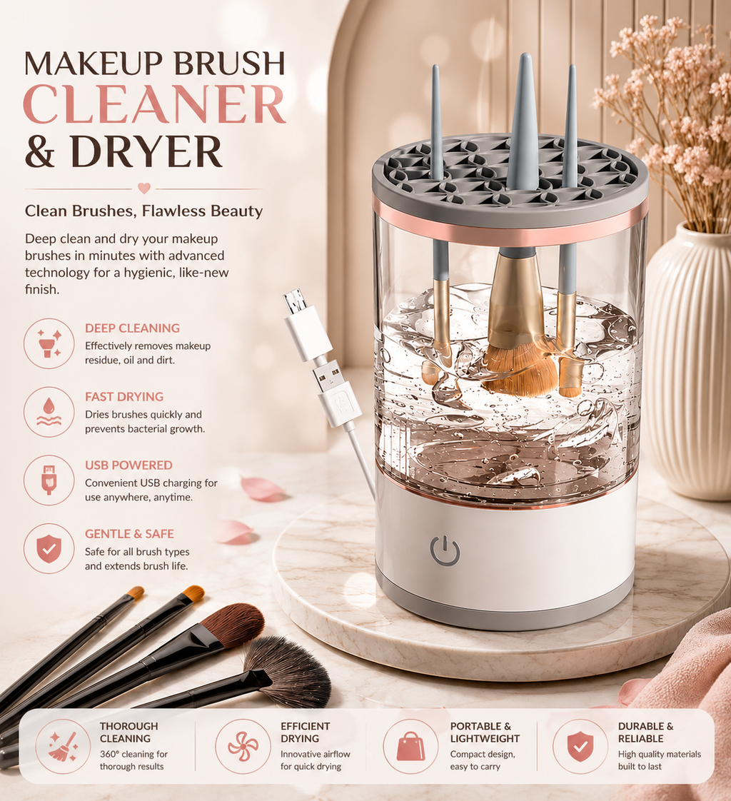 3-in-1 Automatic Makeup Brush Cleaning