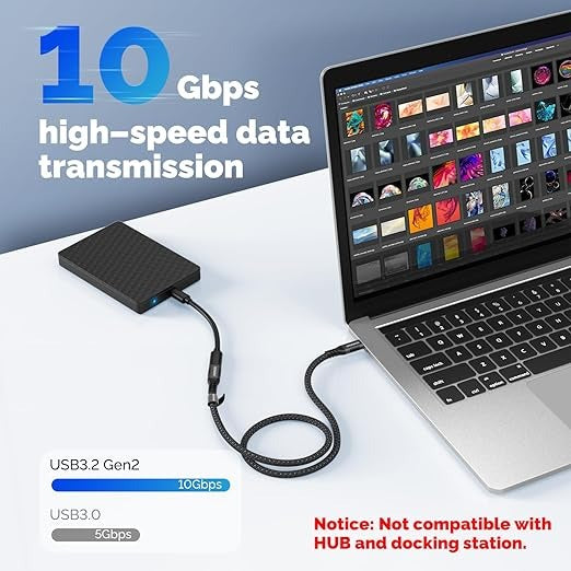 6ft USB C to USB Type C Cable, 60W PD Quick