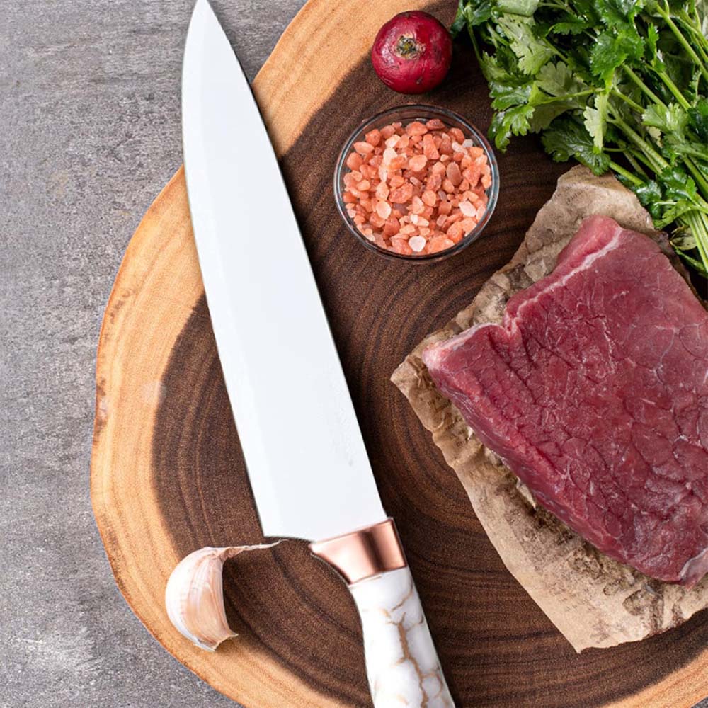 9-Piece White Kitchen Knife Set Ultra-sharp