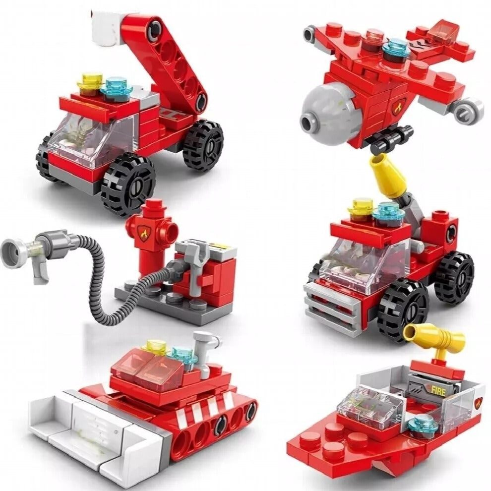 6-in-1 Fire Brigade Truck Building Blocks Set