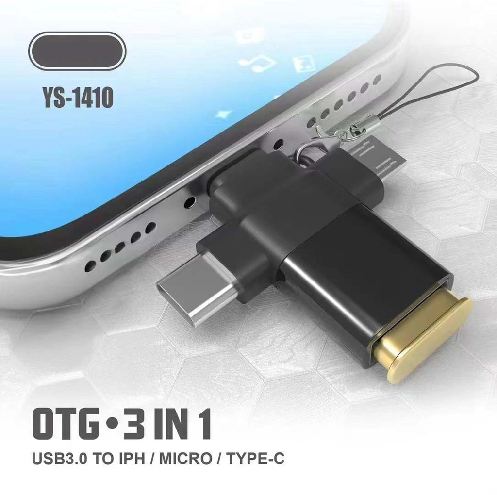 YS-1410 3-in-1 OTG Adapter USB 3.0, SD/TF