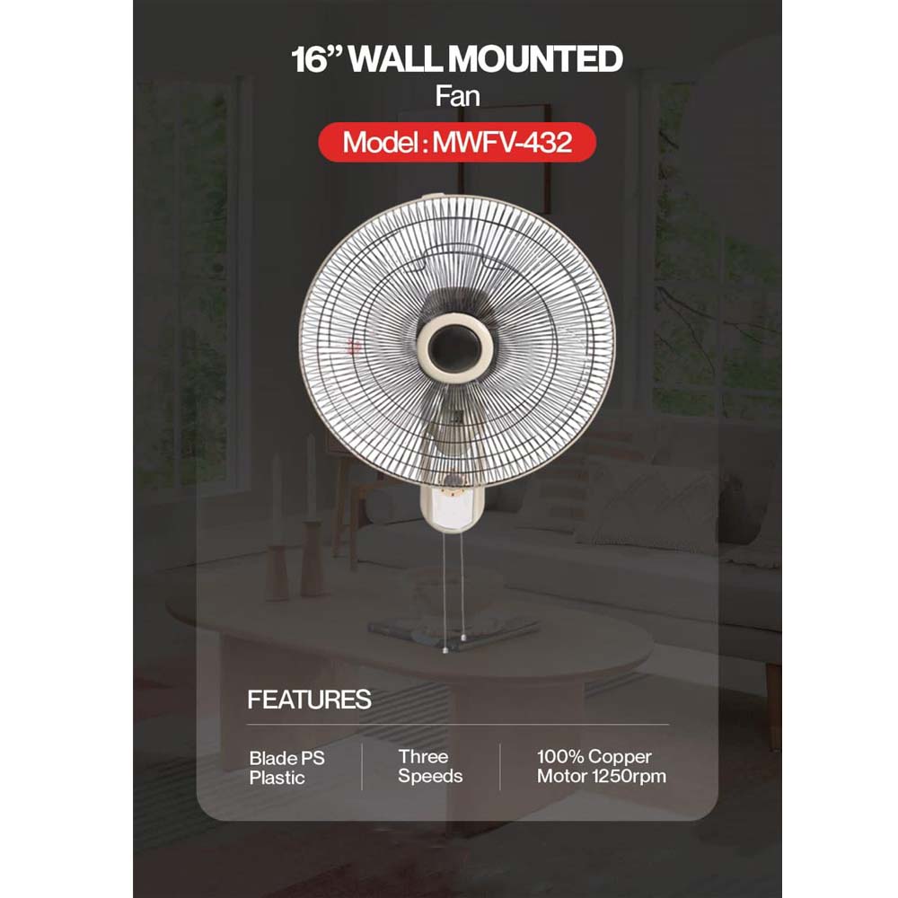 MWFV-432 16" Wall Mount Fan