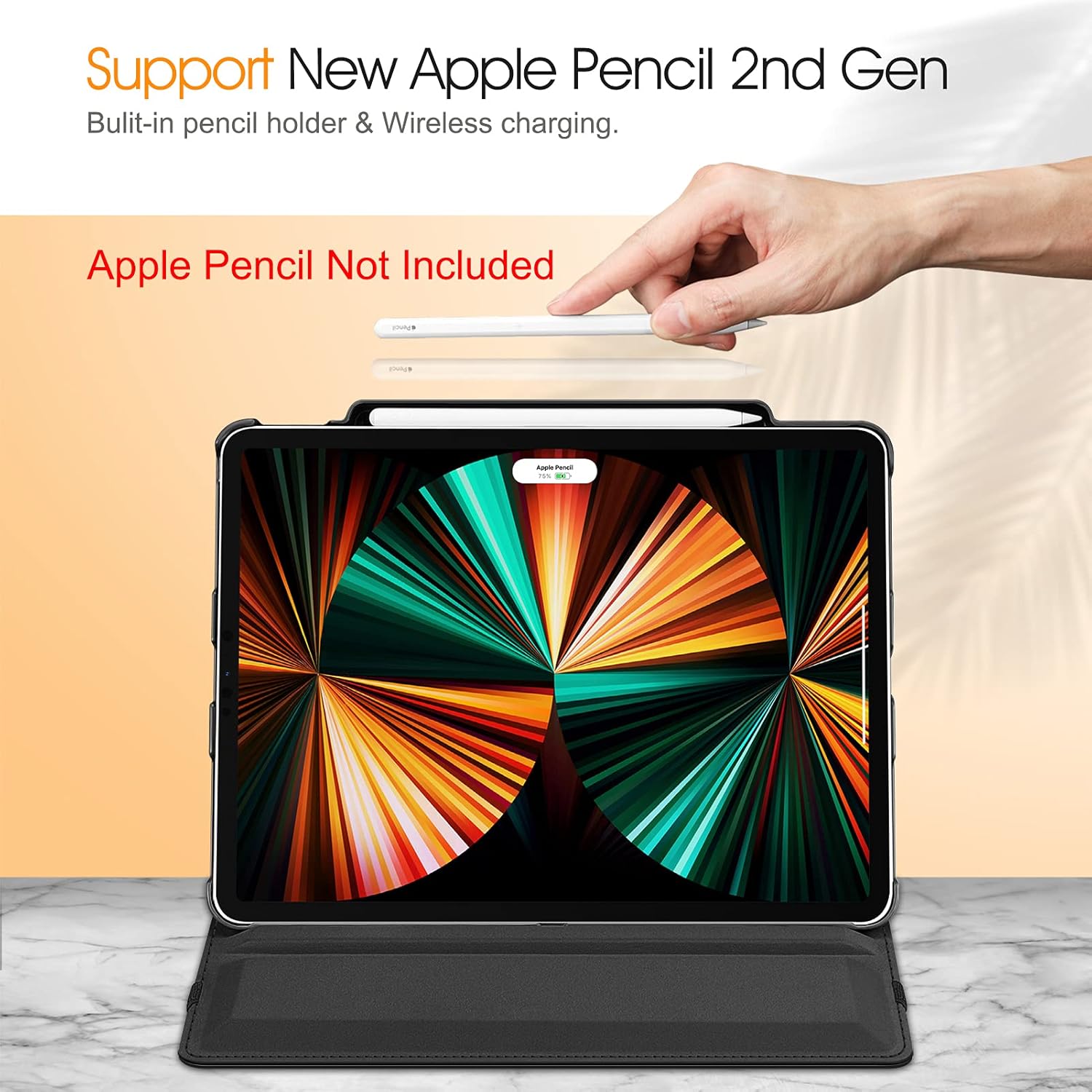360° Rotating Case for iPad Pro 12.9" (2018-2022) - Auto Sleep/Wake Cover with Pencil Holder