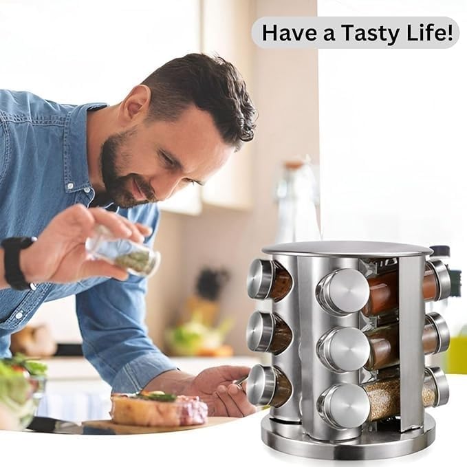 12-Piece Glass Spice Jar Set