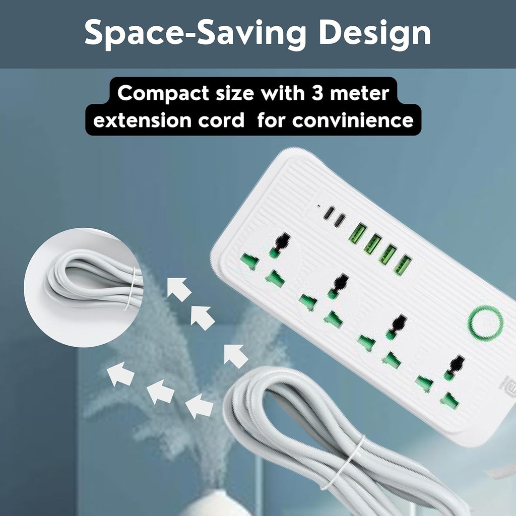 Multi-Plug Universal Extension Cord with 4