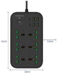 Protector Power Strip – 3000W, 6 Outlets