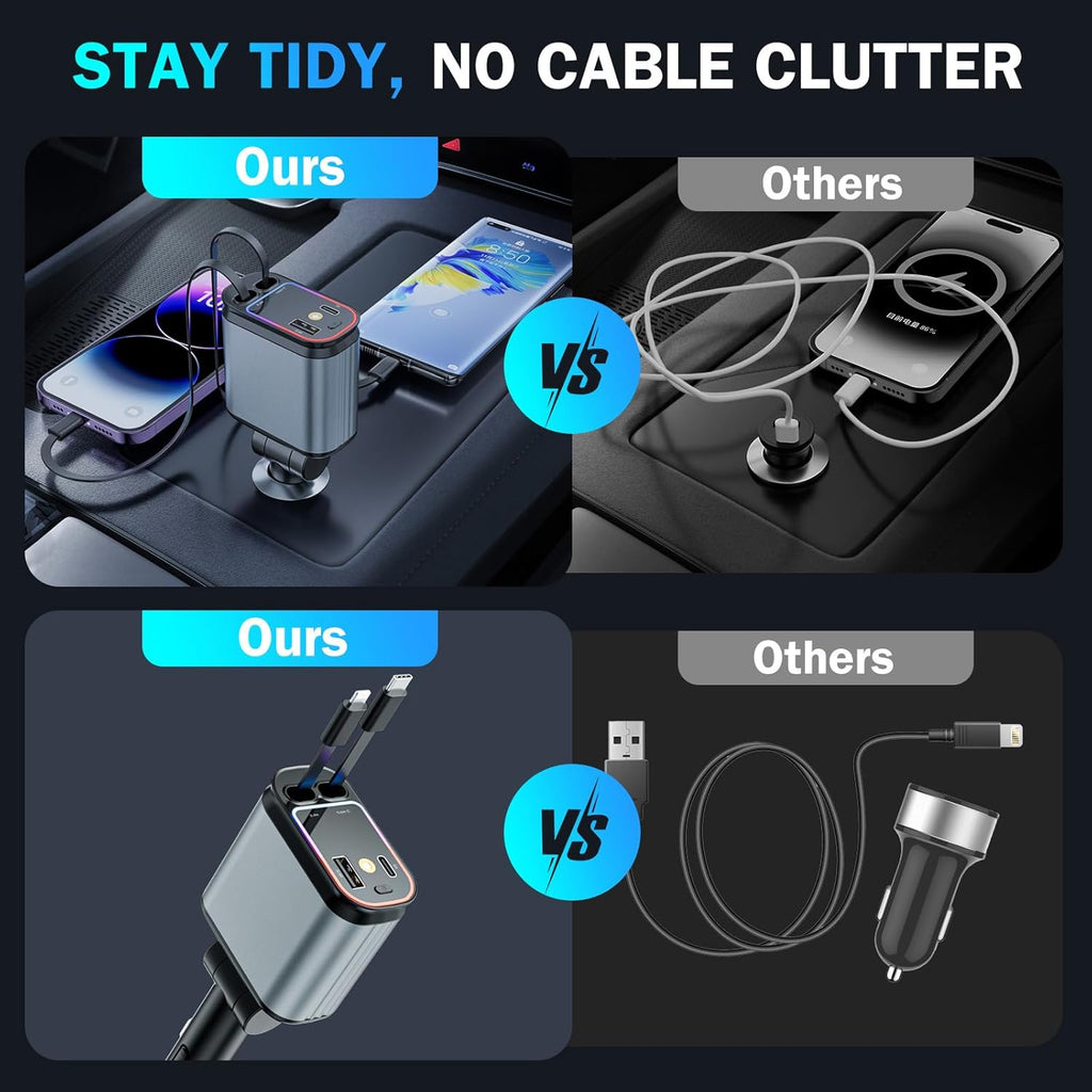 Fast 60W Car Charger with Starlight Roof