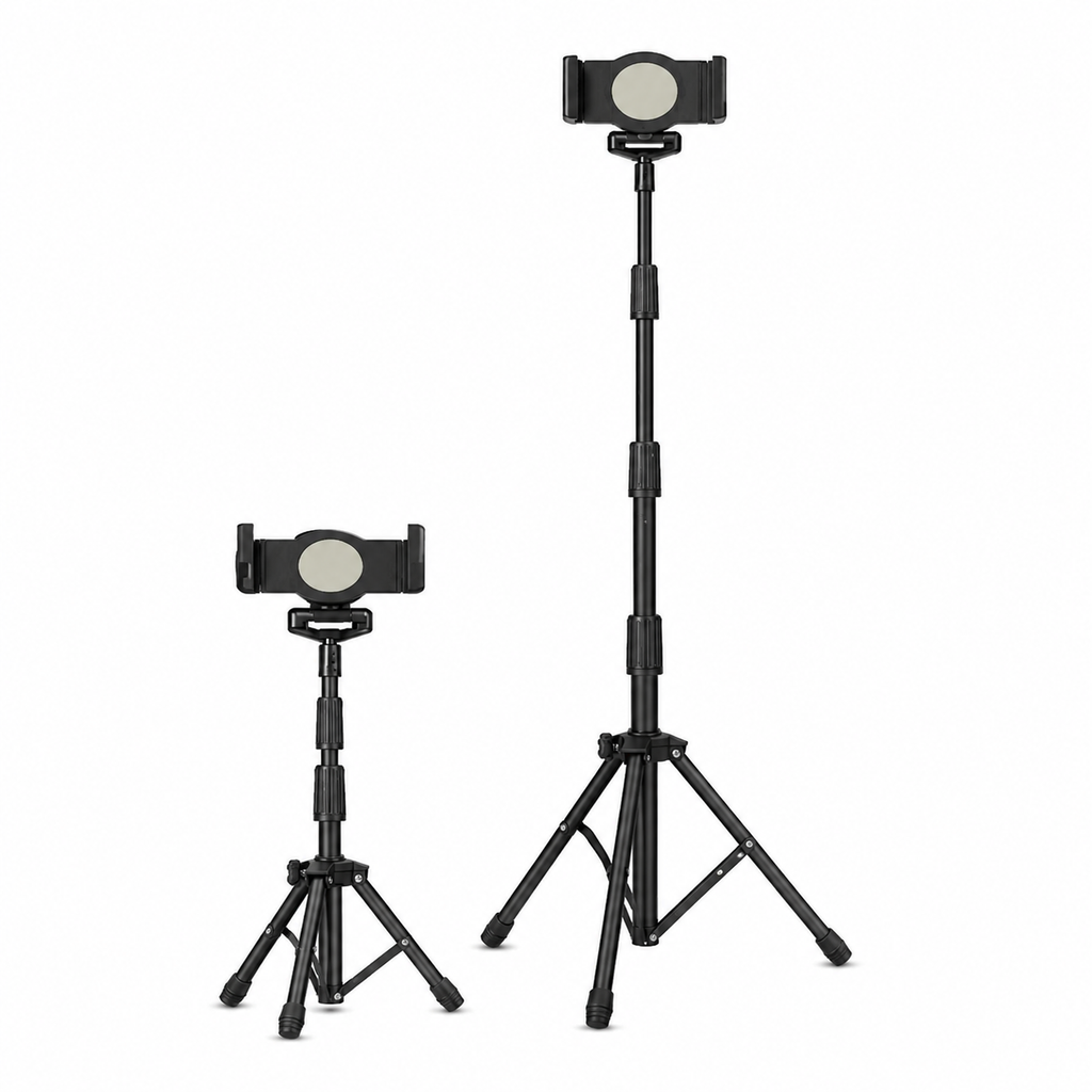 Adjustable Metal Tripod Stand with 360° Rotating Holder