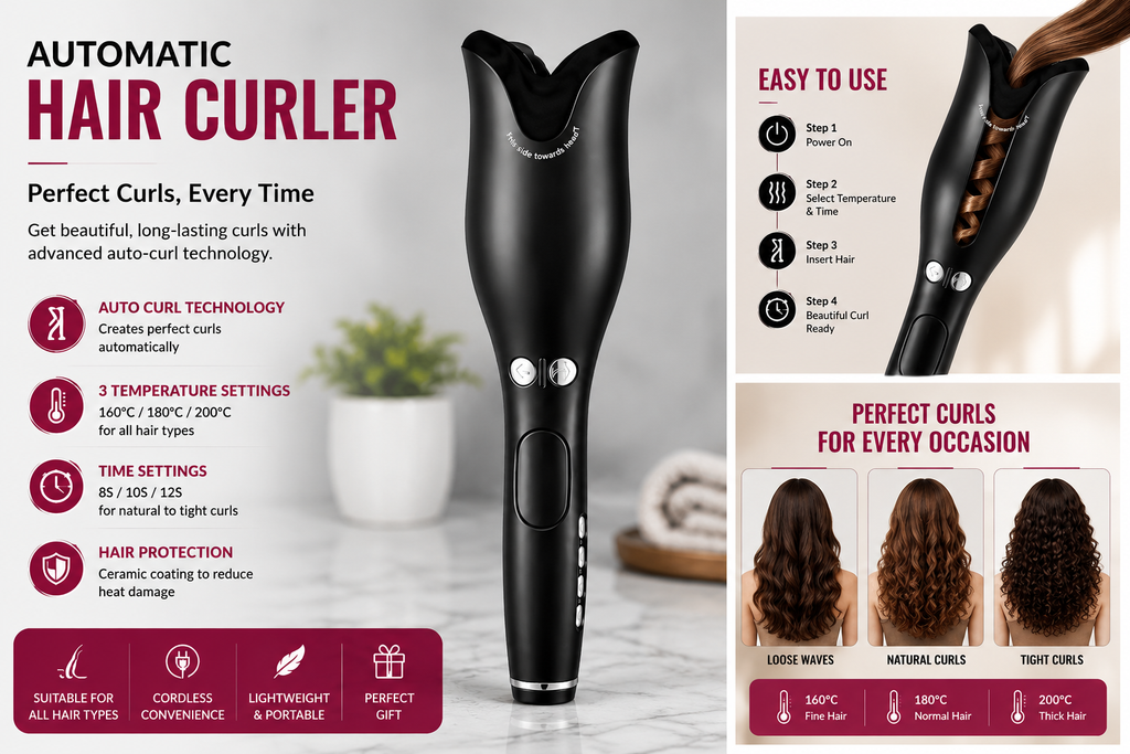 Spin N Curl Ceramic Rotating Hair Curler