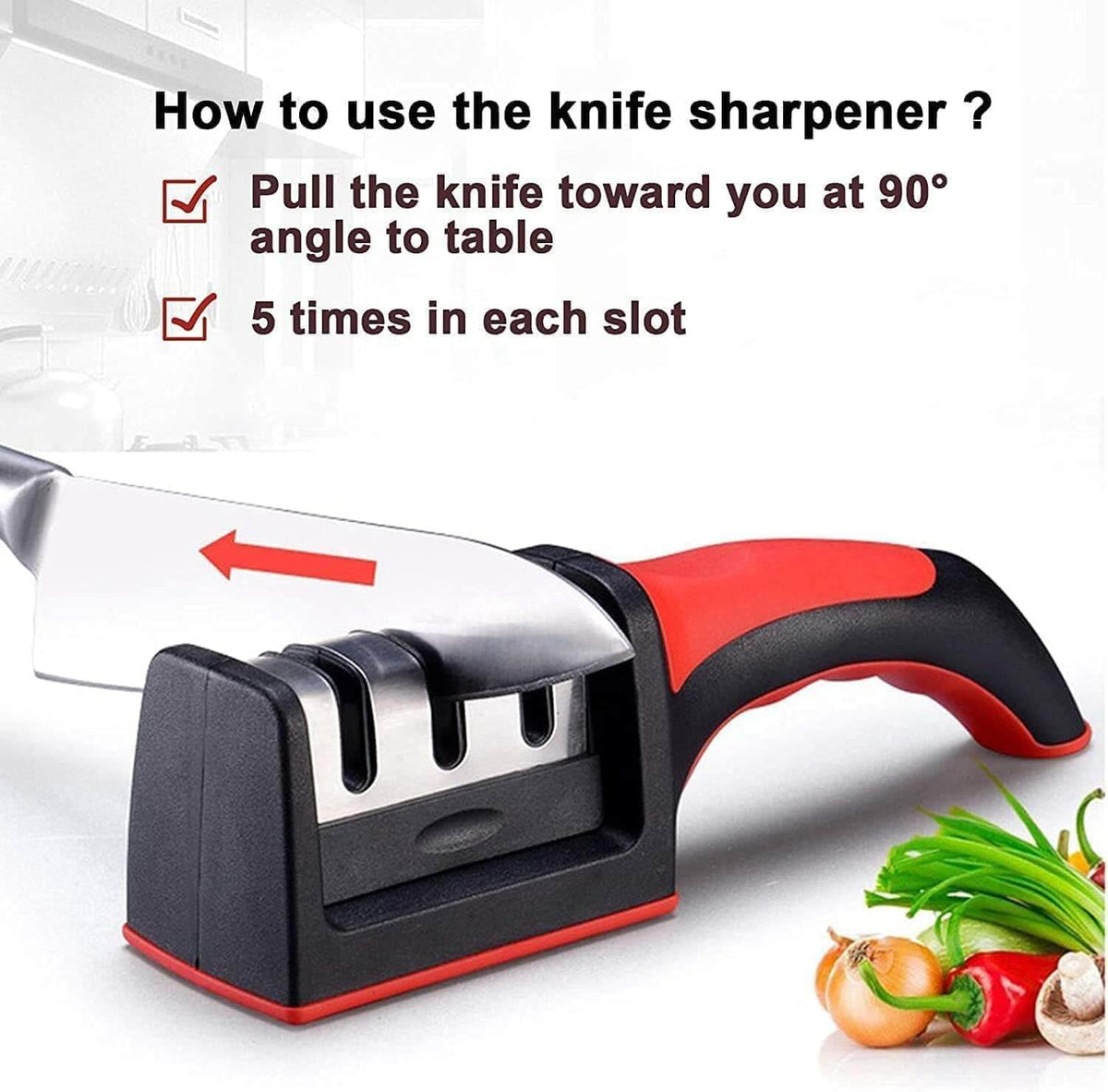 Compact Pull-Through Kitchen Knife
