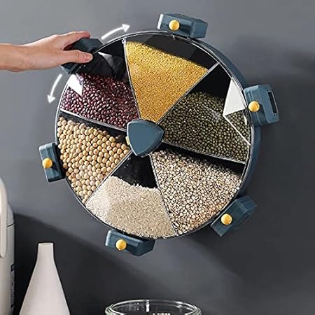 Wall-Mounted 6-Grid Dry Food Dispenser