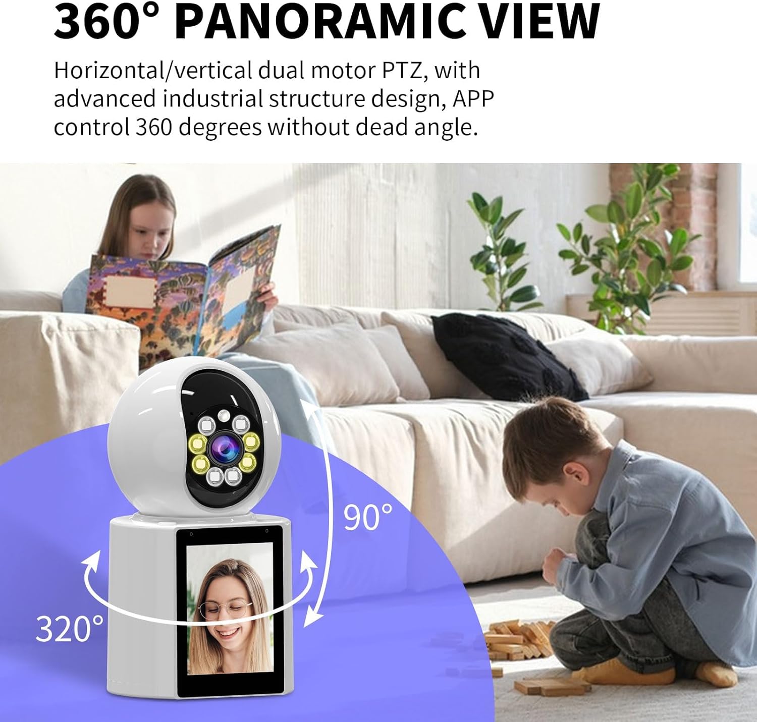 4K HD Indoor Security Camera 360° Pet