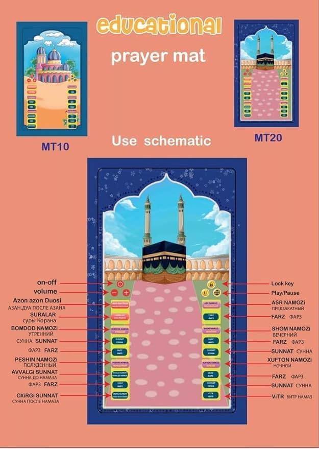 Islamic Electronic Smart Prayer Mat for Kids