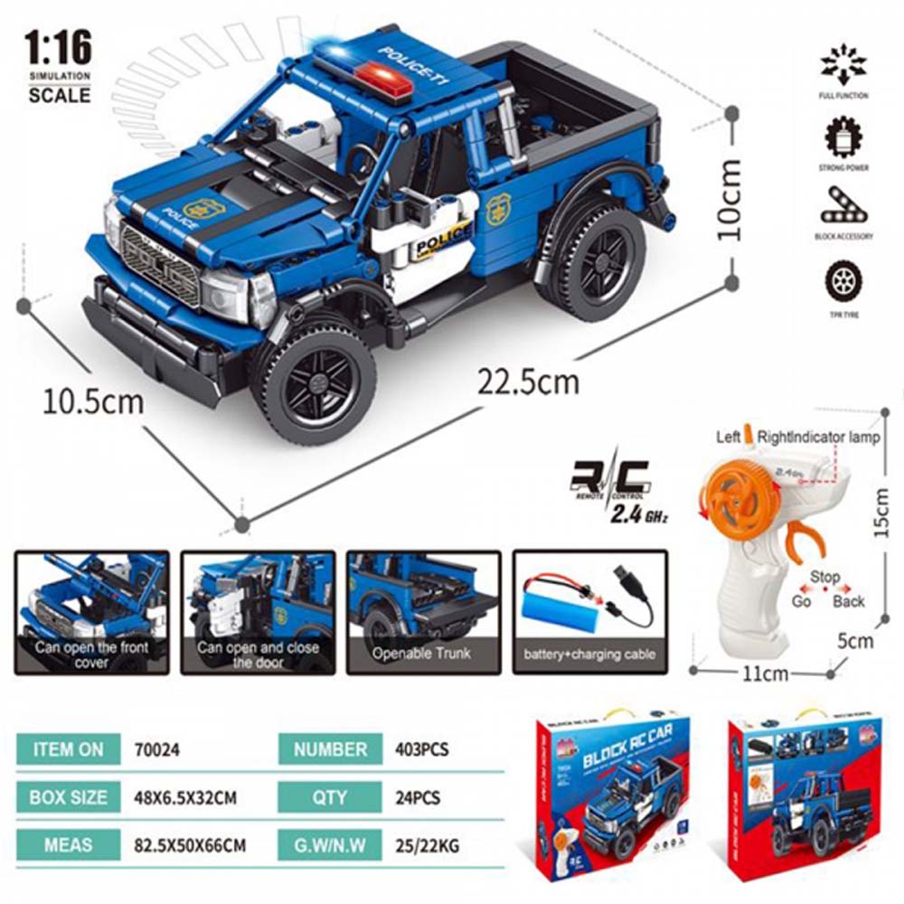 Block RC Police Ford Raptor. 1:16 scale