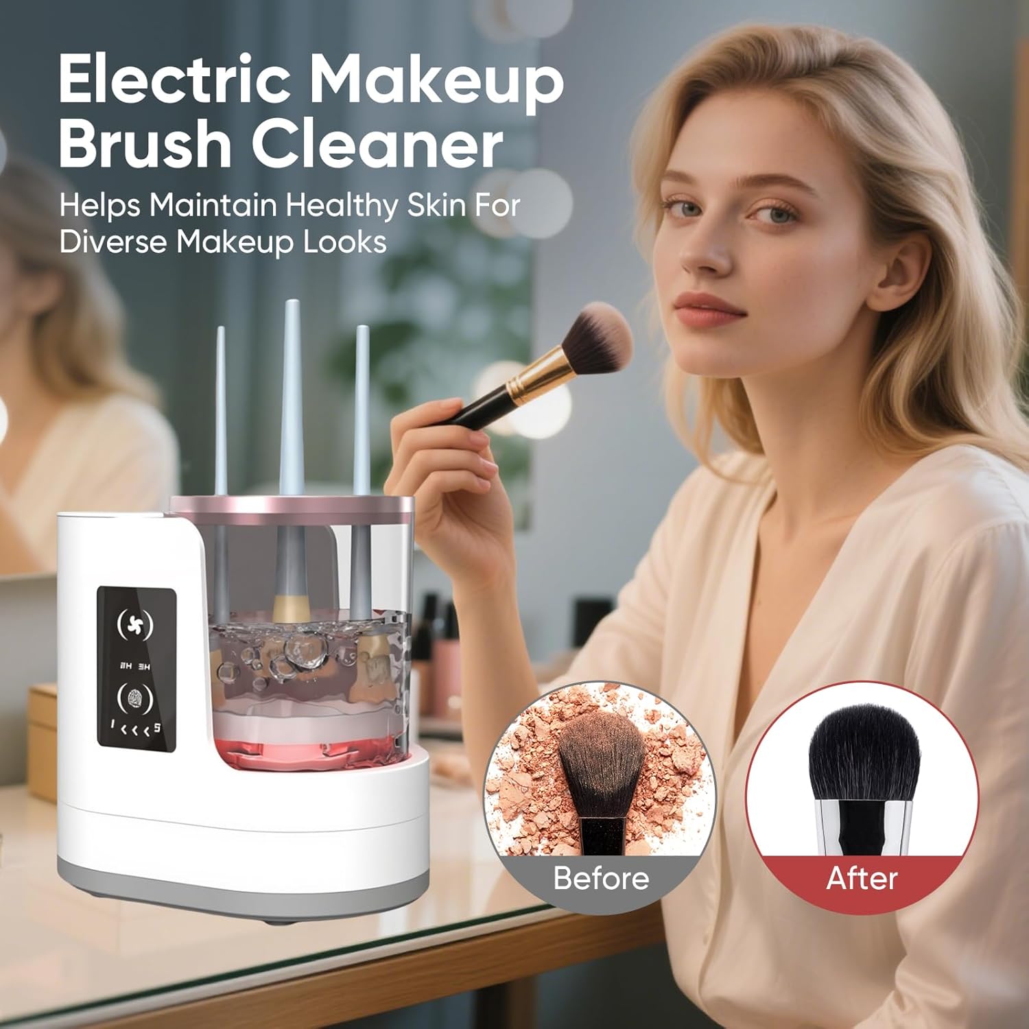 3-in-1 Electric Makeup Brush Cleaner & Dryer with USB Charging