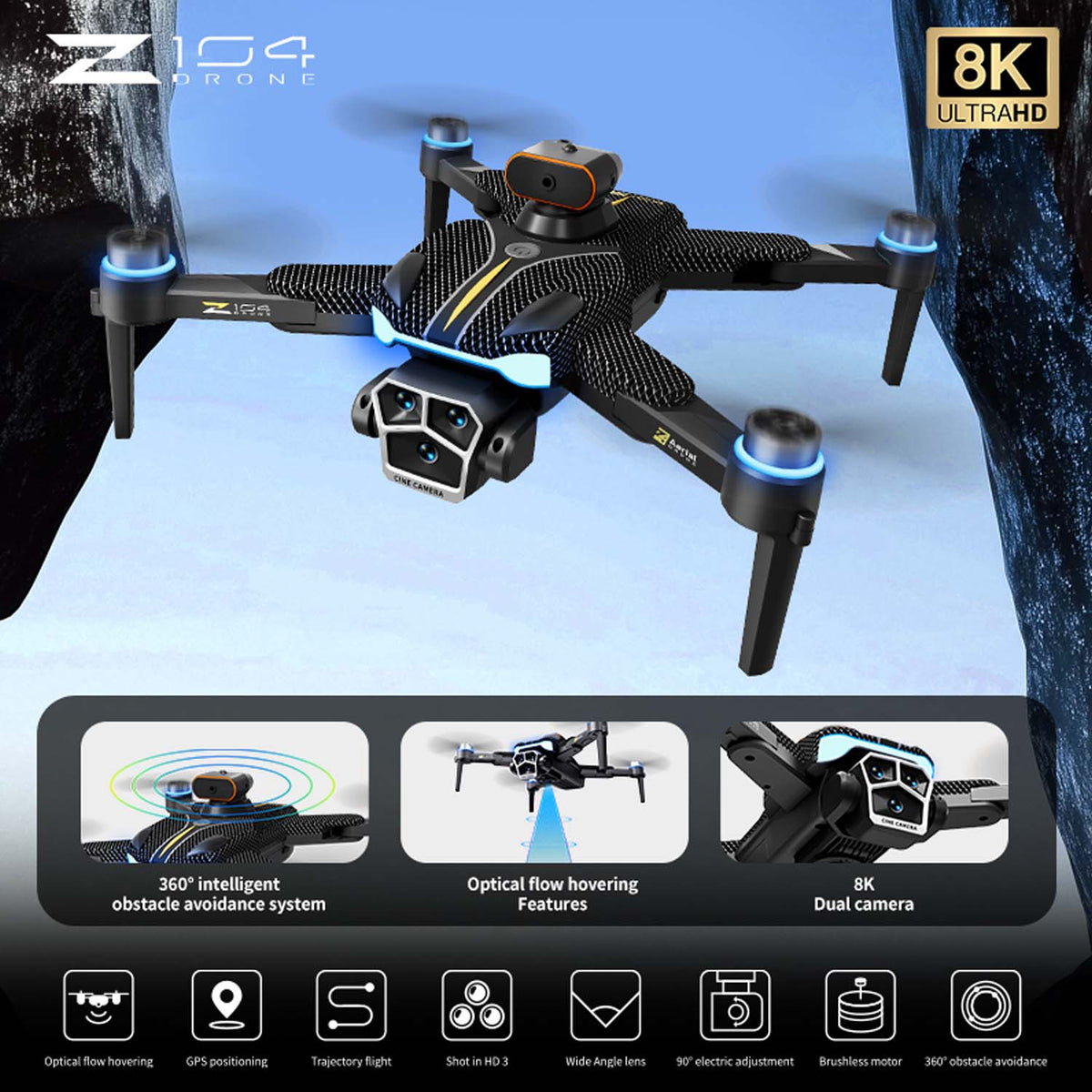 Z104 Drone with 4.5" Screen Remote