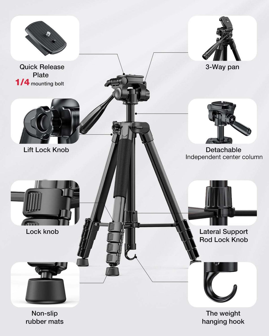 2-in-1 Aluminum Camera Tripod