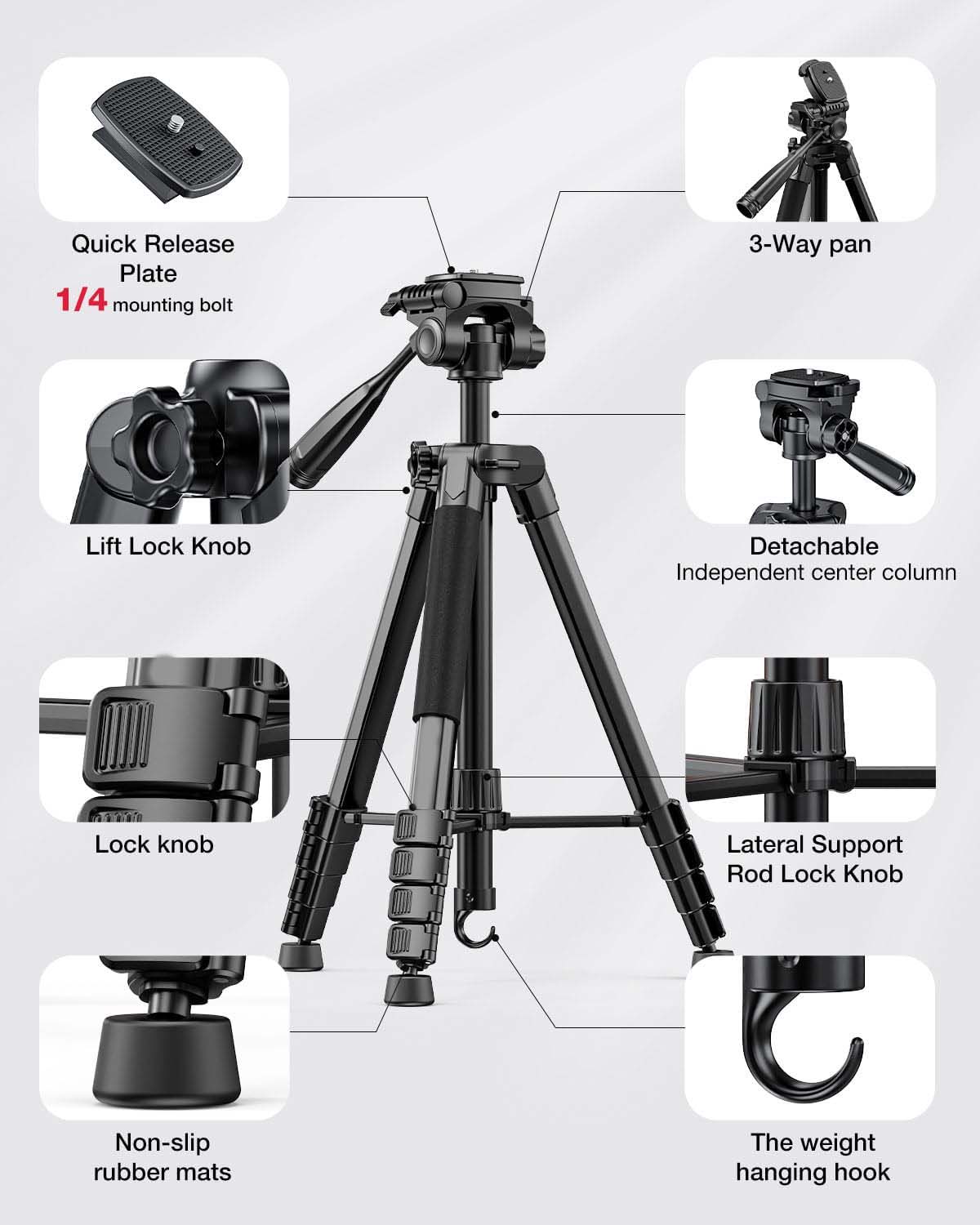2-in-1 Aluminum Camera Tripod