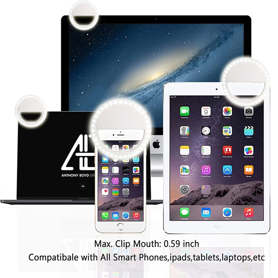 Rechargeable Clip-on Selfie Ring Light
