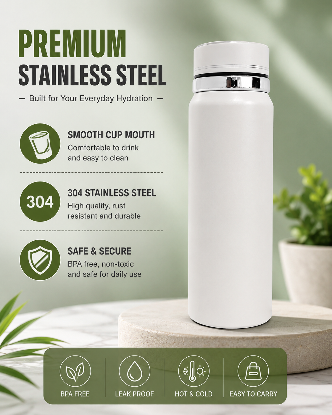 Large Capacity Stainless Steel Thermos