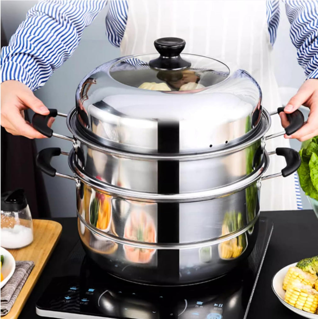9 Liter Stainless Steel Multi-Tier Steamer Pot