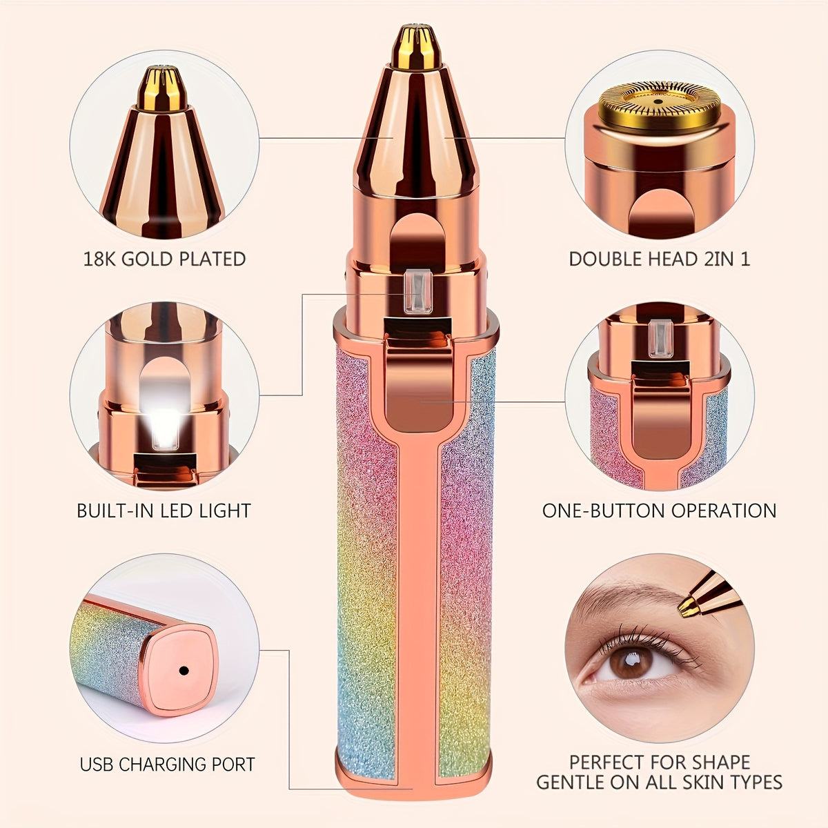 2-in-1 Eyebrow & Facial Hair Remover