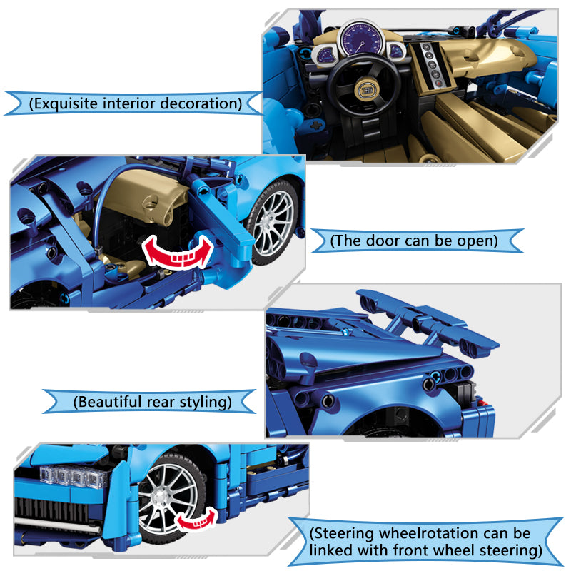 Classic Pull Back Super Sports Car DIY Bricks Set