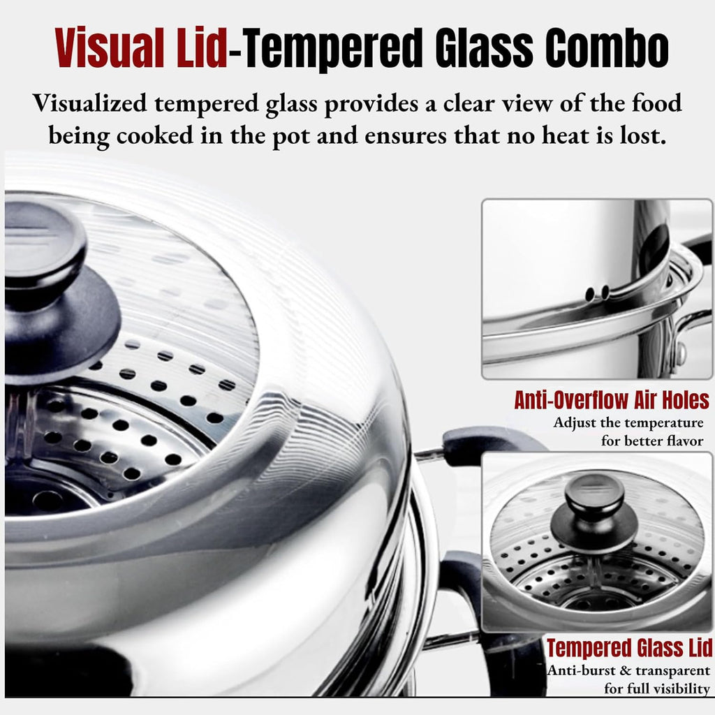 9 Liter Stainless Steel Multi-Tier Steamer Pot
