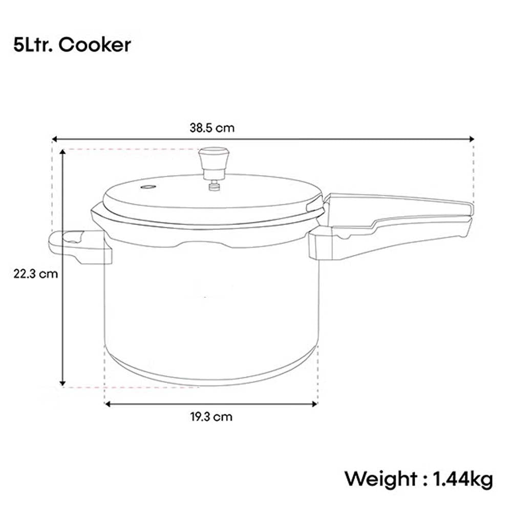 7.5 Liter Pressure Cooker with Outer Lid