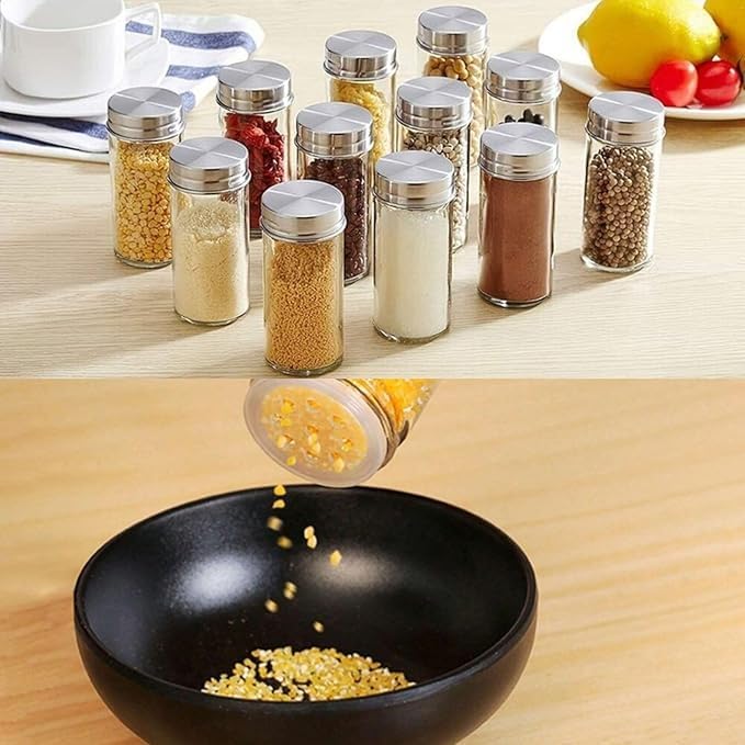 12-Piece Glass Spice Jar Set