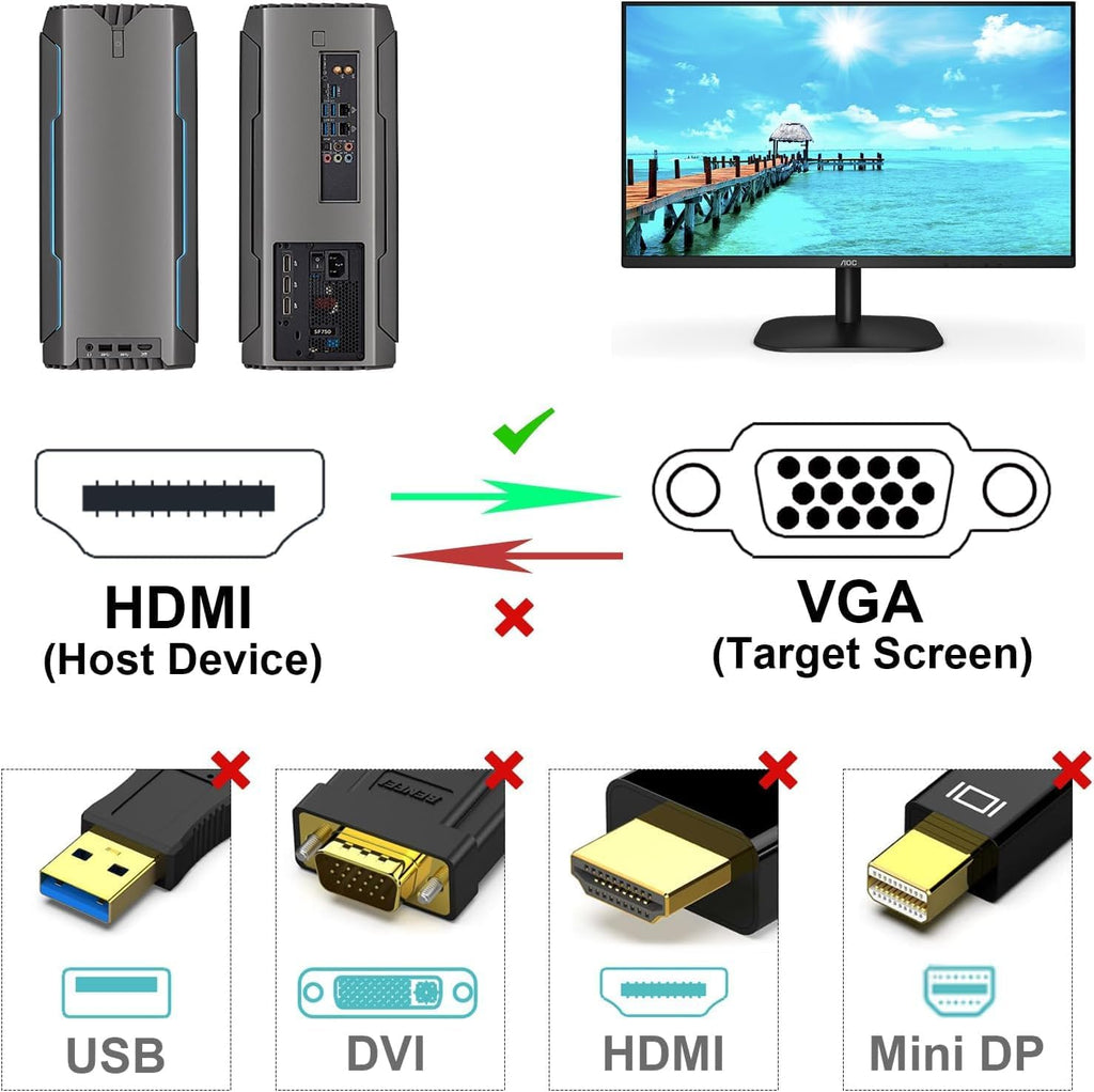 1.5 Meter WGL HDMI Male to VGA Male Video