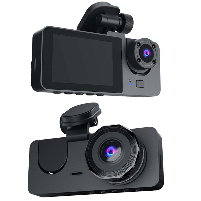 4-Inch Triple-Lens WiFi Dash Cam