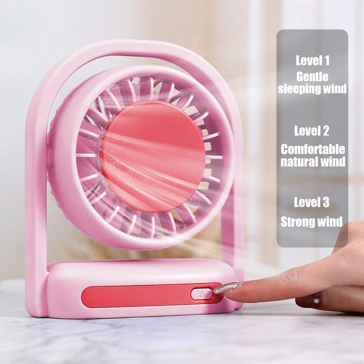 Portable 3-Speed Rechargeable Clip Fan